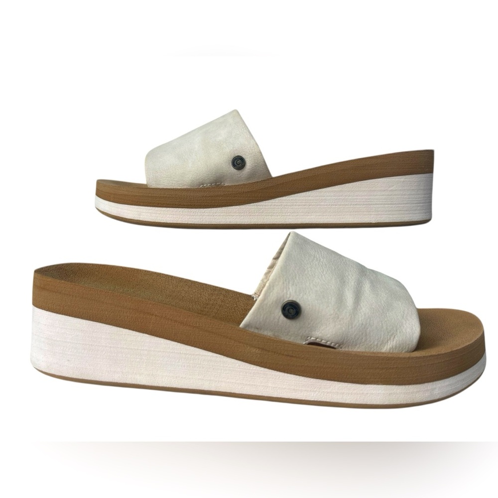 Cobian Seville Slide Sandals | Women’s 10| Platform Wedge | Neutral